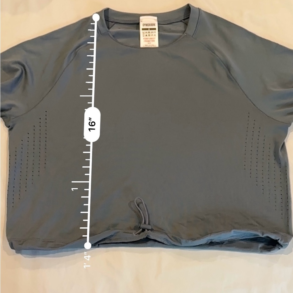 Gymshark Sweat Seamless Long Sleeve Crop Top- Gray - Picture 11 of 12